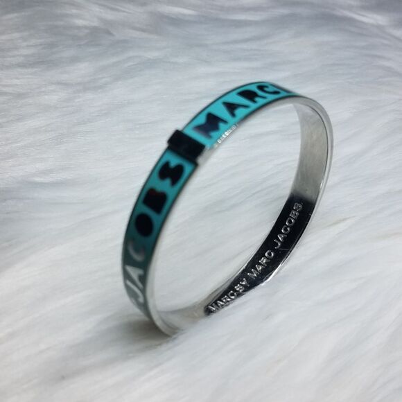 Marc Jacobs|Teal & Silver Bangle Logo Bracelet - Picture 3 of 4